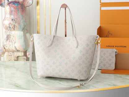 Louis Vuitton top  borsa shopping media in pelle bianca piena Borsa tote media Blossom (FCC4)