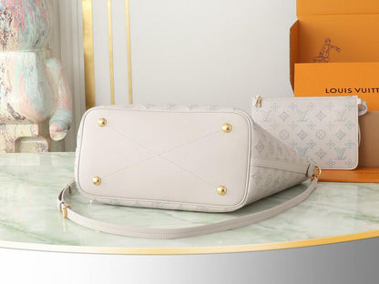Louis Vuitton top  borsa shopping media in pelle bianca piena Borsa tote media Blossom (FCC4)