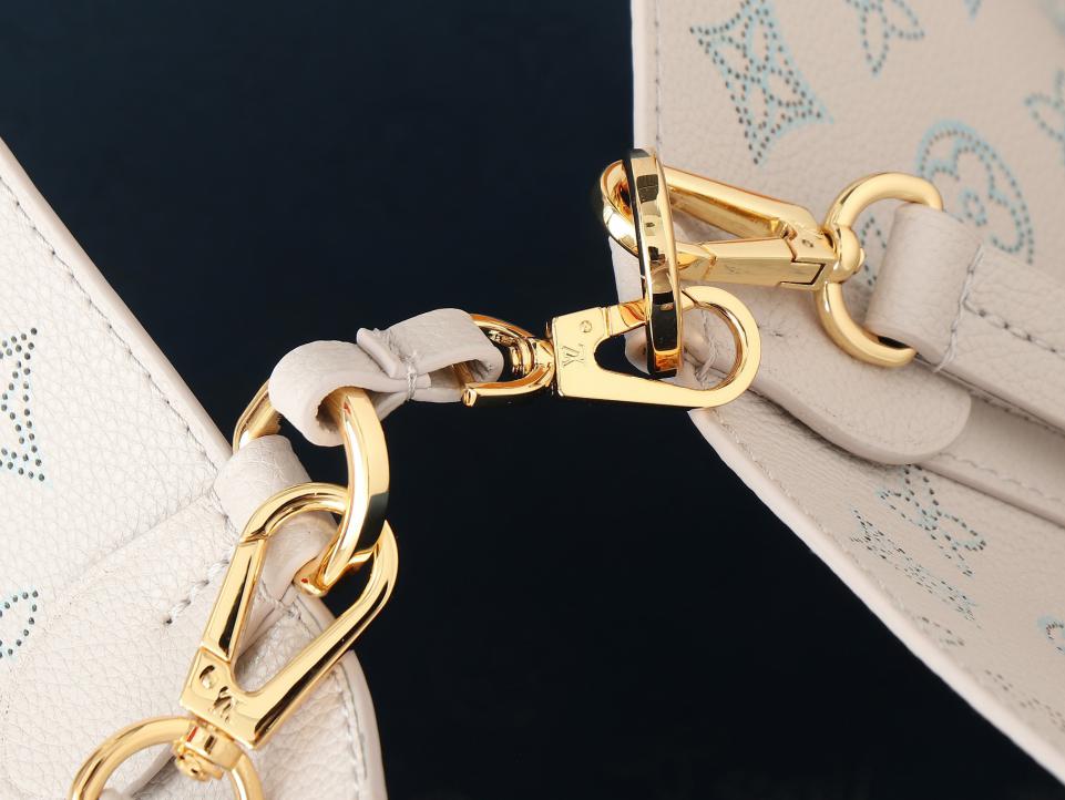 Louis Vuitton top  borsa shopping media in pelle bianca piena Borsa tote media Blossom (FCC4)