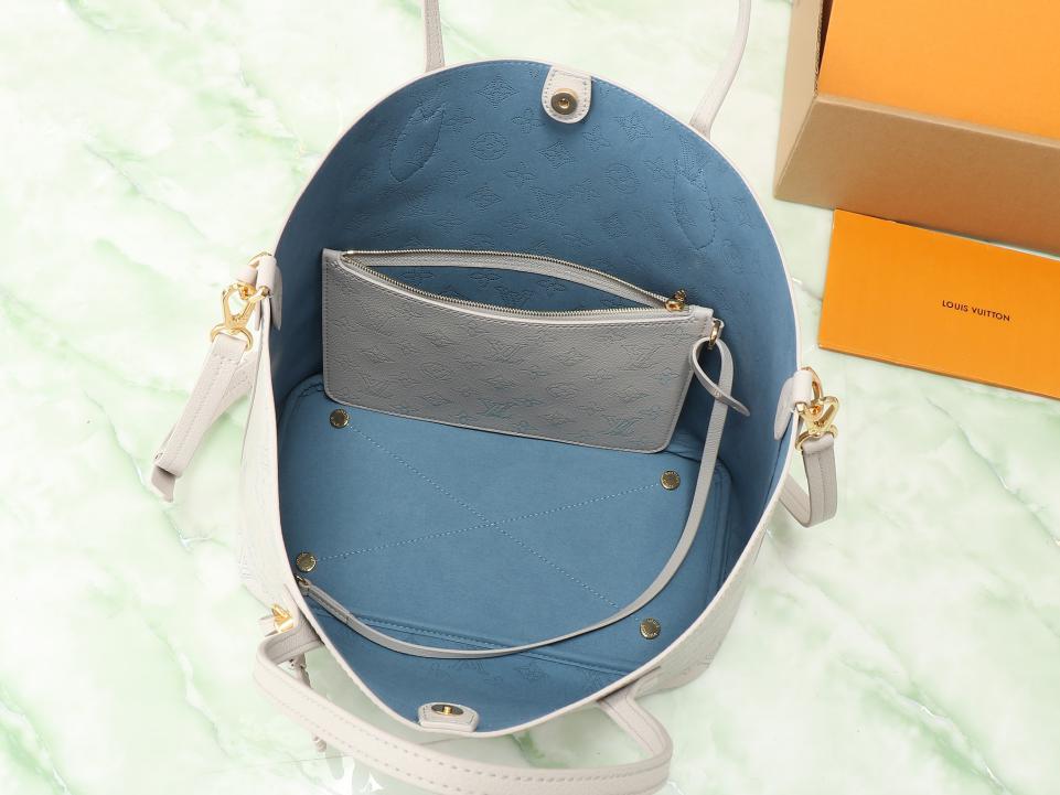 Louis Vuitton top  borsa shopping media in pelle bianca piena Borsa tote media Blossom (FCC4)