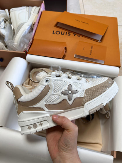 Professional LV Skate Beige Sneakers – sleek design, premium leather, versatile for work and leisure.