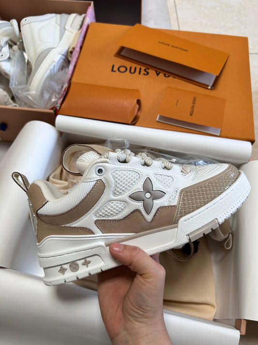 Professional LV Skate Beige Sneakers – sleek design, premium leather, versatile for work and leisure.