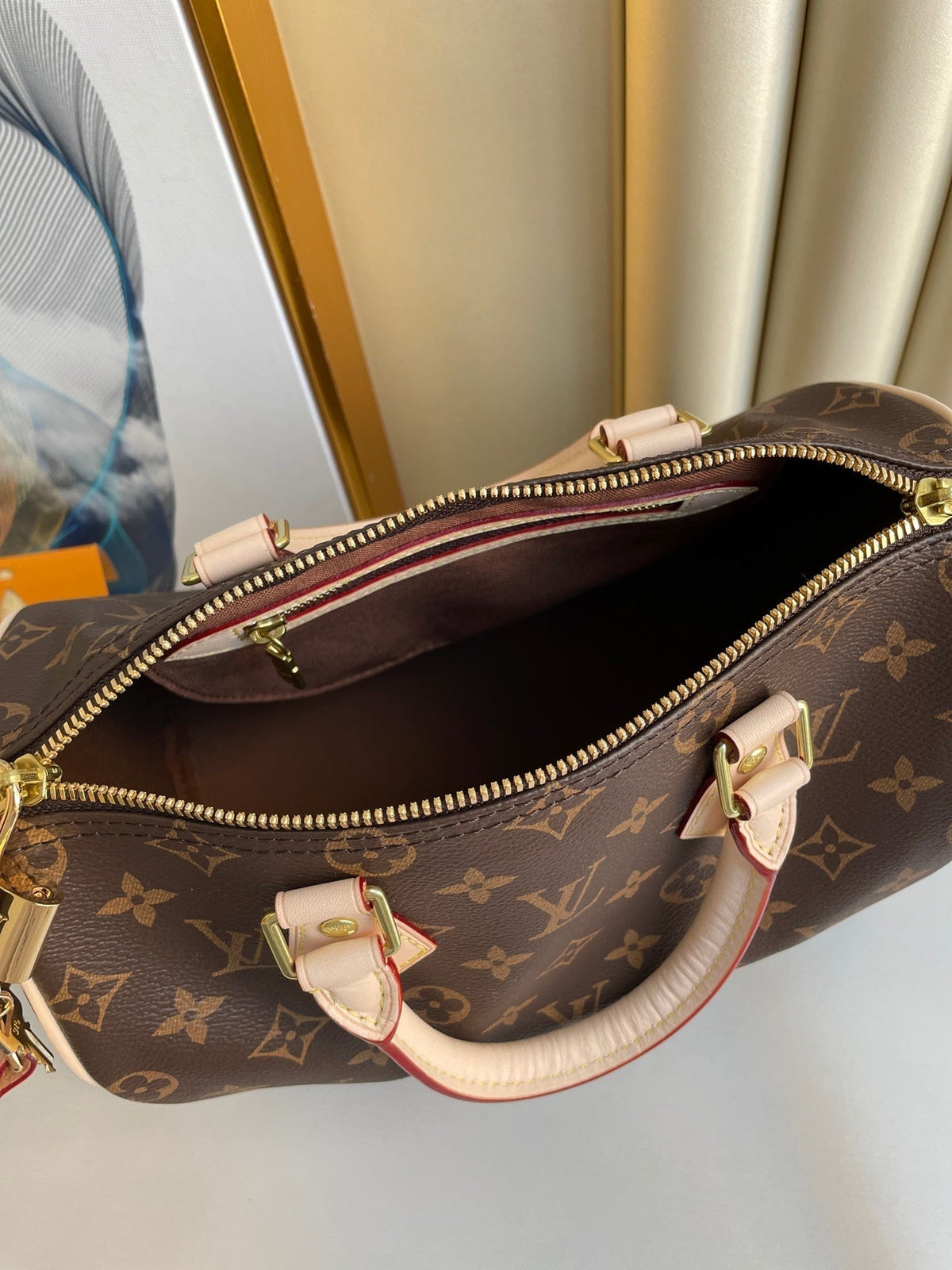 Borsa Speedy Bandoulière 25 - Tela Damier Azur