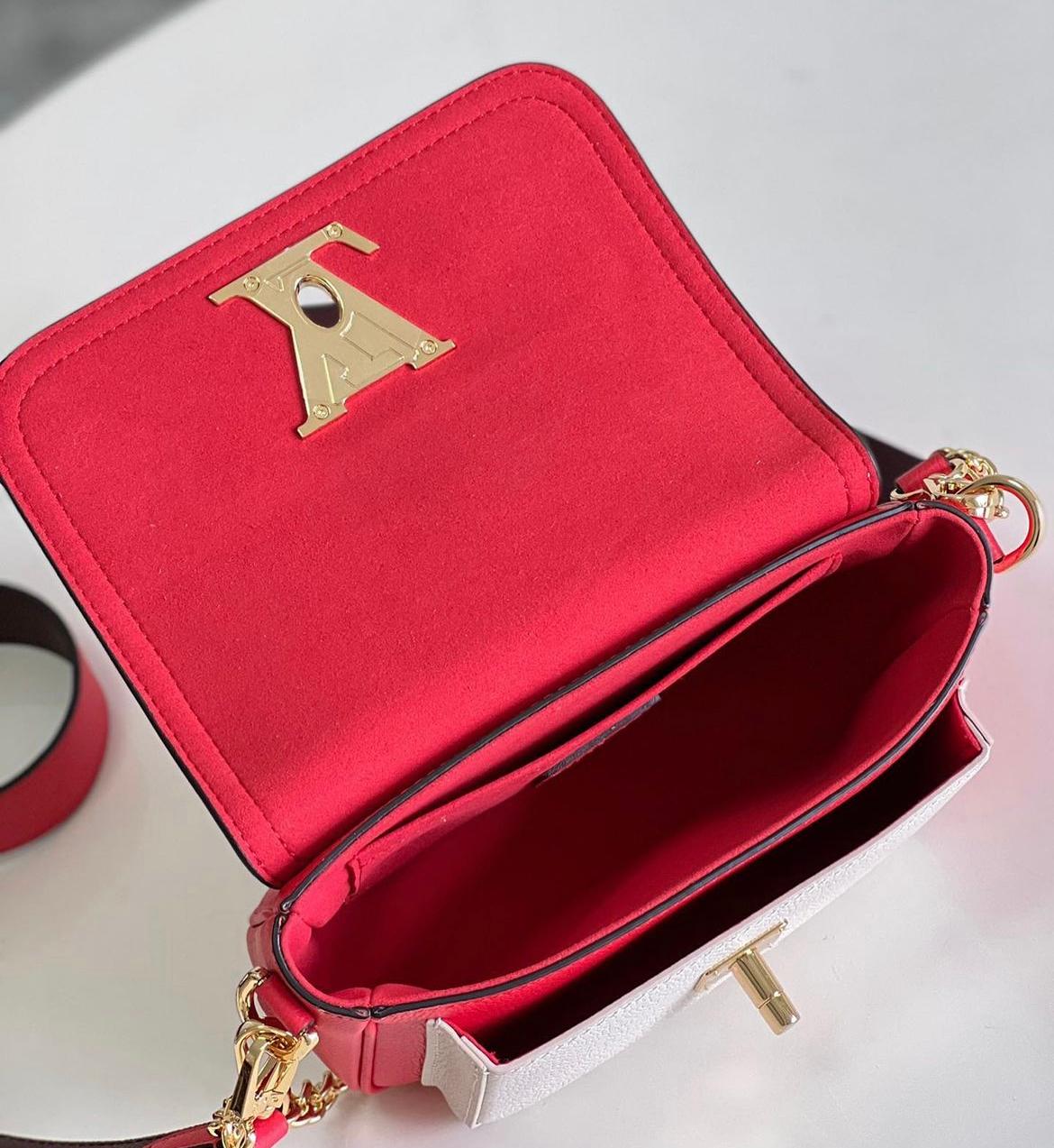 Borsa Messenger Compatta - Pelle Monogram Empreinte Rossa
