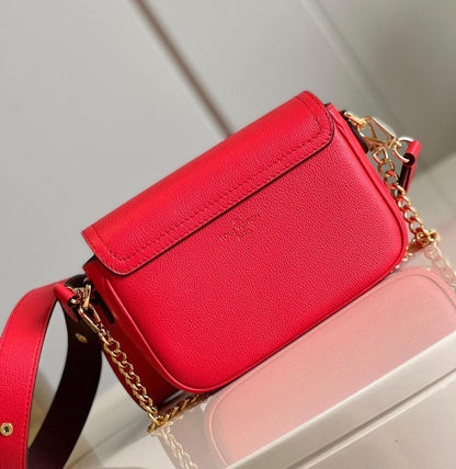 Borsa Messenger Compatta - Pelle Monogram Empreinte Rossa