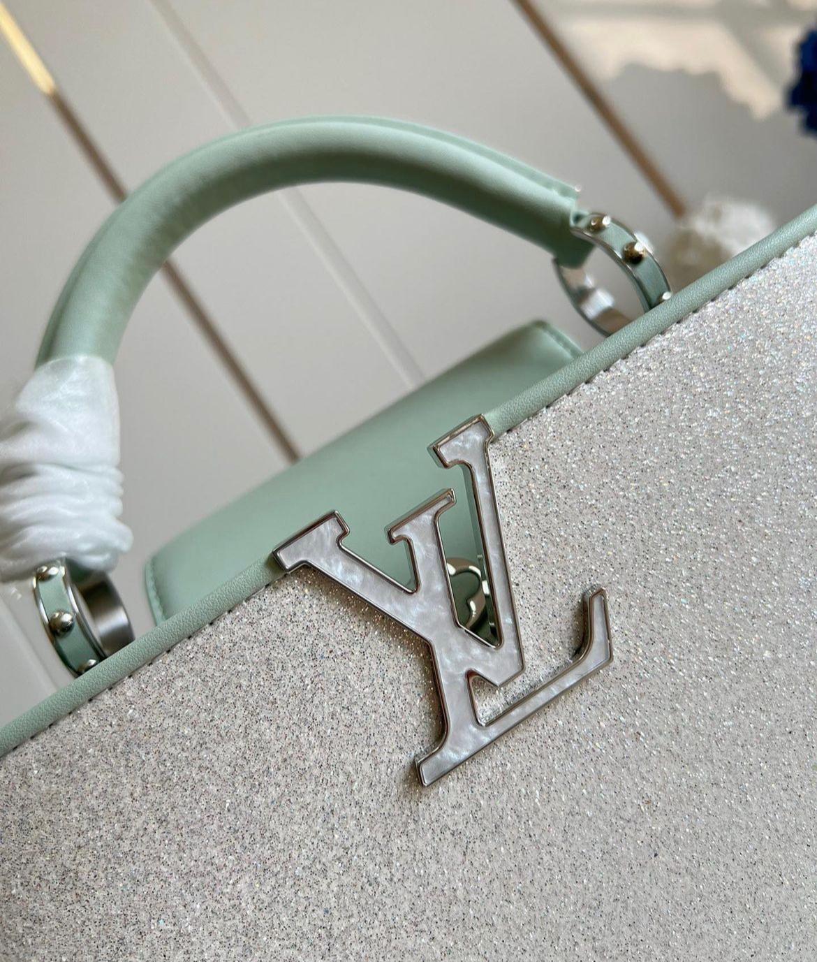 Borsa Messenger Compatta - Pelle Monogram Empreinte Perla
