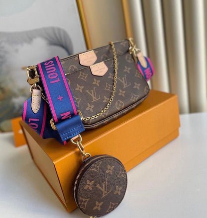 Multi Pochette Accessoires - Tela Monogram Blu elettrico