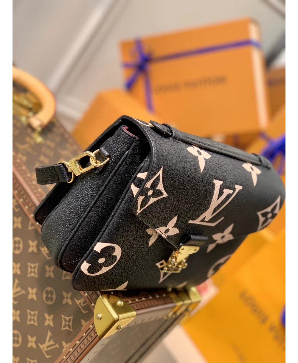 Louis Vuitton Pochette Métis in Pelle Monogram Empreinte - Nero/Beige