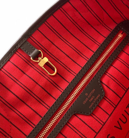 LV Neverfull MM in Tela Monogram - Rosso Ciliegia